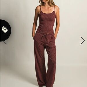 Harlow Burgundy Striped Pajama Set